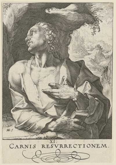 Judas Taddeus, blad 12 i serien «Kristus, de tolv apostlene og Paulus» av Hendrick Goltzius