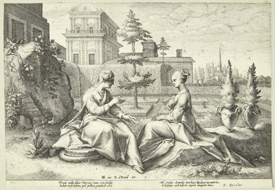 Juno forkledd som Beroë advarer Semele av Hendrick Goltzius