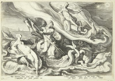 Juno klager over Kallisto til Okeanos og Tethys av Hendrick Goltzius