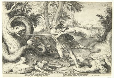 Cadmus dreper dragen av Hendrick Goltzius