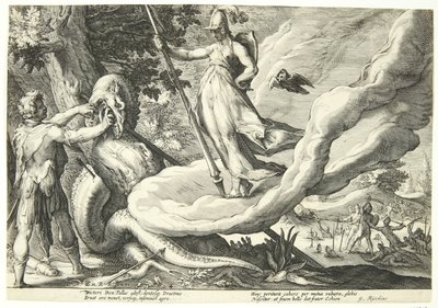Kadmos sårer dragens tenner av Hendrick Goltzius