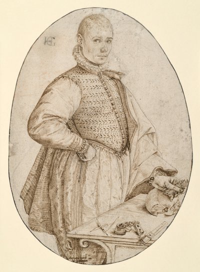 Knefigur av en ung mann vendt mot høyre (Gysbrecht van Batenburg) av Hendrick Goltzius