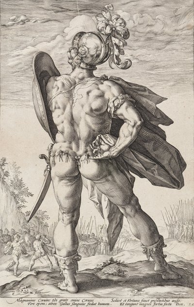 Marcus Valerius Corvus (Romerske helter, blad 6) av Hendrick Goltzius