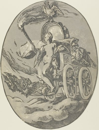 Nox, plate syv fra Demogorgon and the Deities av Hendrick Goltzius