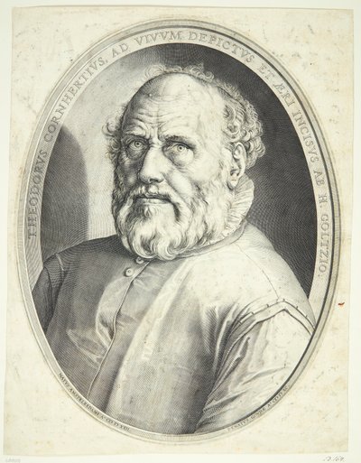 Portrett av Dirck Volkertsz Coornhert av Hendrick Goltzius