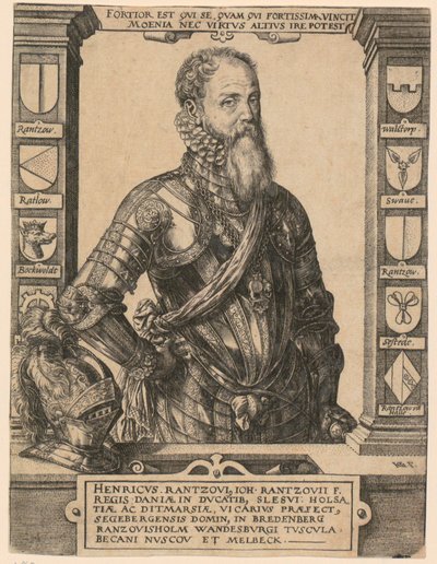 Portrett av Henricus Rantzovius [Heinrich von Rantzau] av Hendrick Goltzius