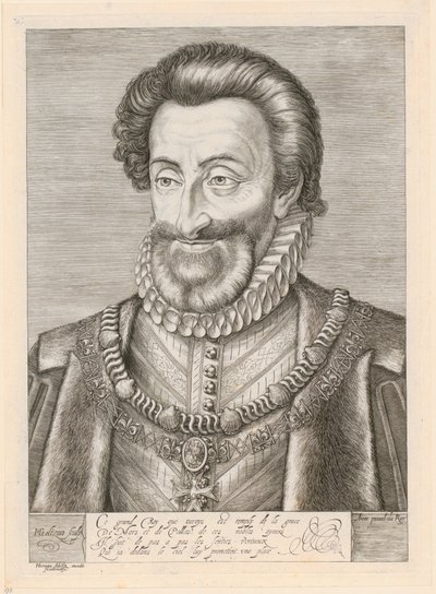 Portrett av Henrik IV, konge av Frankrike av Hendrick Goltzius