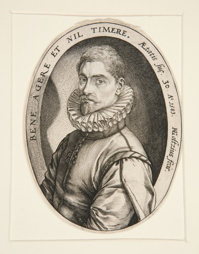 Portrett av Hieronymous Scholiers av Hendrick Goltzius