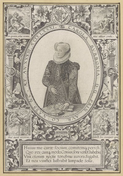 Portrett av Charlotte av Bourbon av Hendrick Goltzius