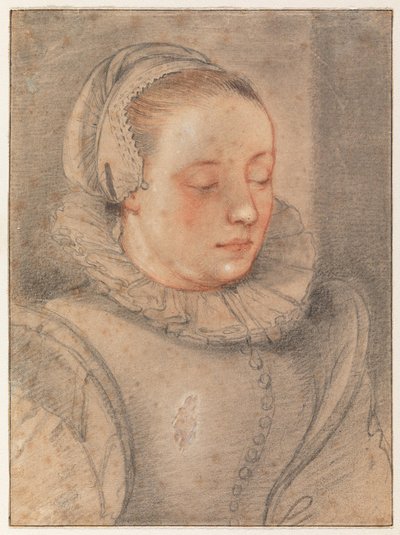 Portrett av en ung kvinne av Hendrick Goltzius