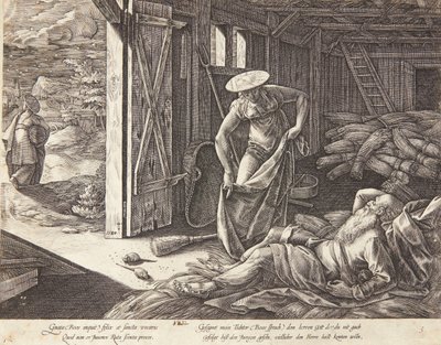 Rut og Boas på treskeplassen av Hendrick Goltzius
