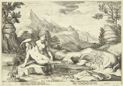 Salmacis og Hermafroditus av Hendrick Goltzius