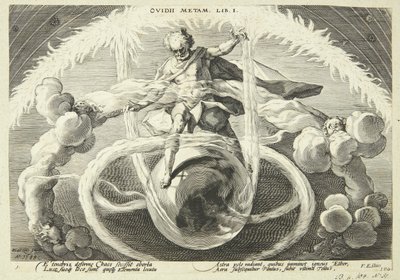 Opprettelsen av de fire elementene av Hendrick Goltzius