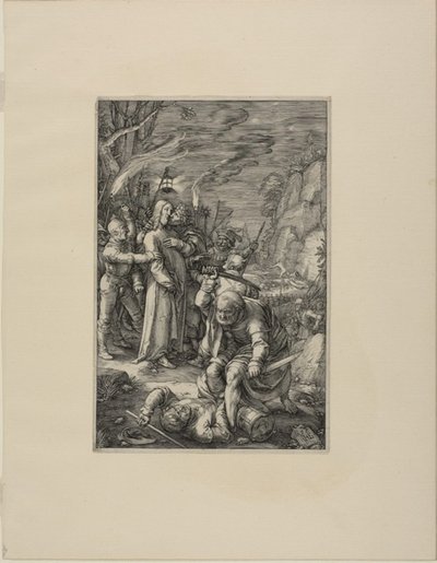 The Betrayal of Christ, plate tre fra The Passion of Christ av Hendrick Goltzius