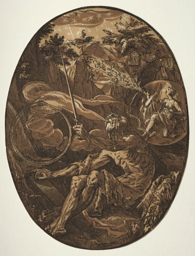 The Deities: Demogorgon in the Cave of Eternity av Hendrick Goltzius