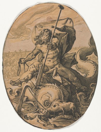 Guddommene: Oceanus av Hendrick Goltzius