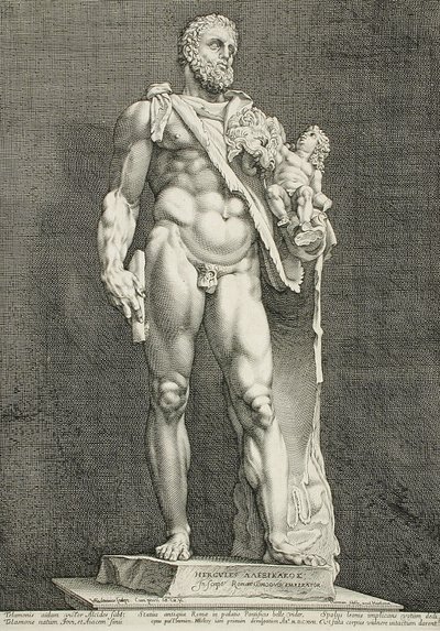 Keiser Commodus som Herkules av Hendrick Goltzius