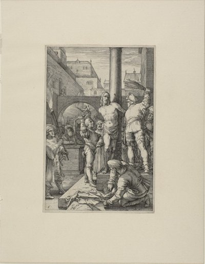 The Flagelation, plate seks fra The Passion of Christ av Hendrick Goltzius