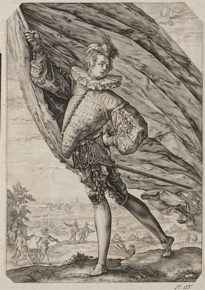 Den store fanebæreren av Hendrick Goltzius
