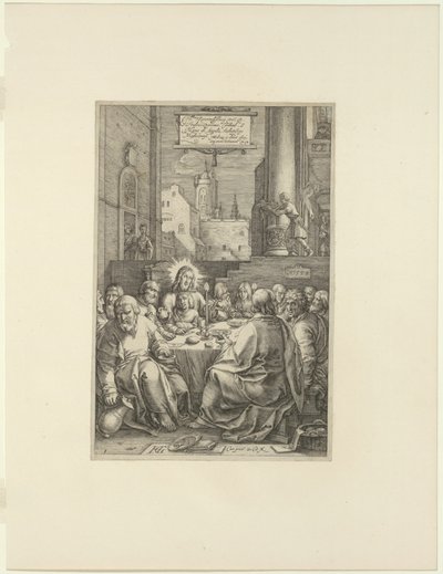 Nattverden, tallerken en fra The Passion of Christ av Hendrick Goltzius
