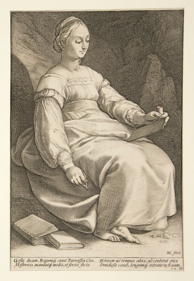 The Nine Muses: Clio, #4 i en serie på 9 av Hendrick Goltzius