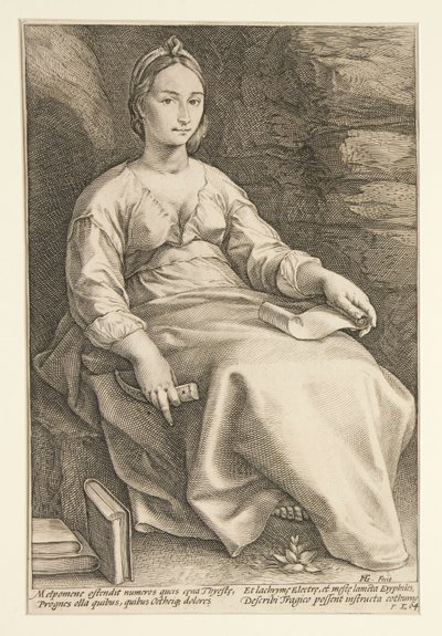 The Nine Muses: Melpomene, #3 i en serie på 9 av Hendrick Goltzius