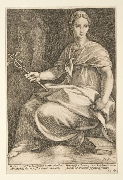 The Nine Muses: Polyhymnia, #8 i en serie på 9 av Hendrick Goltzius