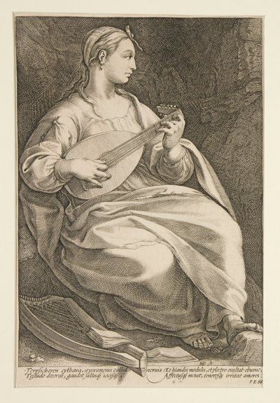 The Nine Muses: Terpsichore, #5 i en serie på 9 av Hendrick Goltzius