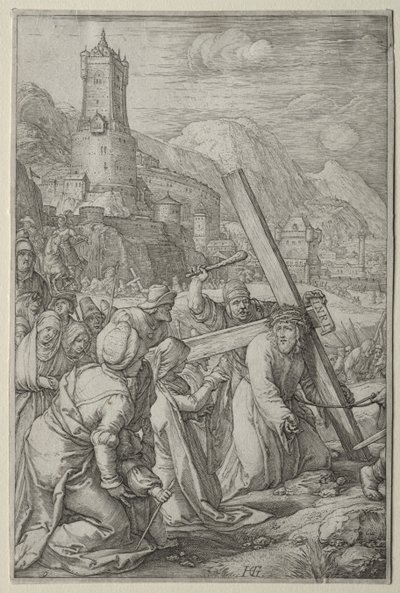 Lidenskapen: Kristus som bærer korset av Hendrick Goltzius