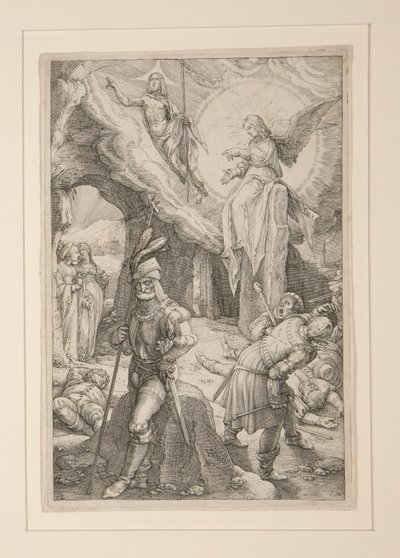 The Resurrection, fra The Passion, #12 i en serie med 12 graveringer av Hendrick Goltzius