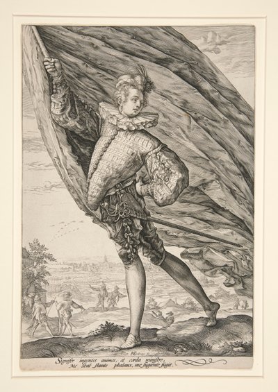 Fanebæreren, snudd til venstre av Hendrick Goltzius