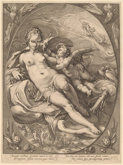 Venus og Amor av Hendrick Goltzius
