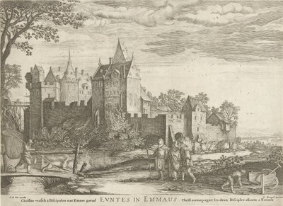 Emmaüsgangers Going to Emmaus (tittel på objekt) av Hendrick Hondius (I)
