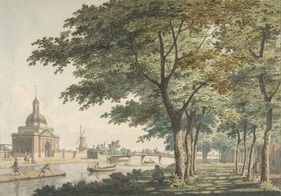 Muiderpoort, Amsterdam, sett fra Plantage, 1771. av Hendrick Keun