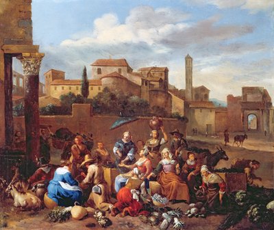 Grønnsaksmarked i Italia av Hendrick Mommers