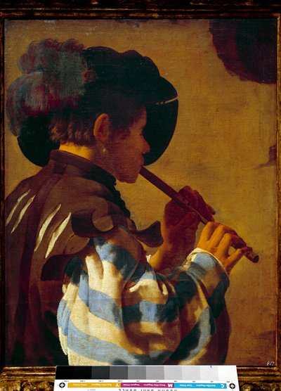 Patre spiller fløyte. Maleri av Hendrik Ter Brugghen (1588-1629) Ec Hol. av Hendrick ter Brugghen