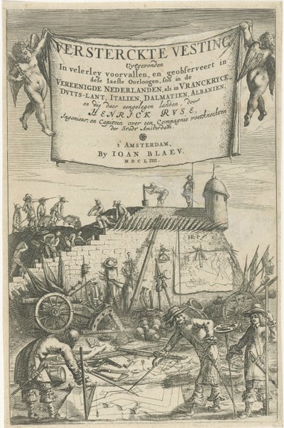 Tittelside for Henrich Ruse, Versterckte Vesting, 1654 av Hendrick baron van Ruse