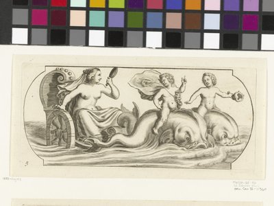Amfitritt på en vogn Nouveau Livre des Dieux et Deeßes De la Marine Bouckje of Sea Gods and Goddesses (serietittel) av Hendrick de Keyser (I)