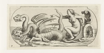 Gudinne på en vogn Nouveau Livre des Dieux et Deeßes De la Marine Bouckje of Sea Gods and Goddesses (serietittel) av Hendrick de Keyser (I)