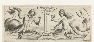 To rom, i hver en triton Nouveau Livre des Dieux et Deeßes De la Marine Bouckje of Sea Gods and Goddesses (tittel på objekt) Nouveau Livre des Dieux et Deeßes De la Marine Bouckje of Sea Gods and Goddesses (serietittel) av Hendrick de Keyser (I)