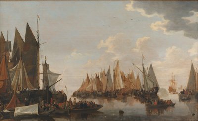 Ombordstigning av tropper på en nederlandsk elv av Hendrick de Meijer