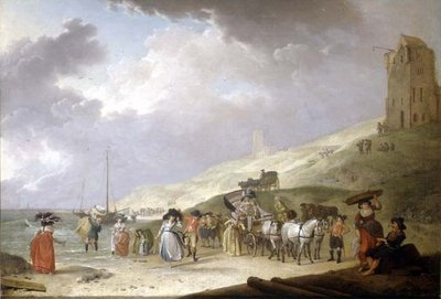 Elegant selskap på stranden i Scheveningen, 1787 av Hendrick de Meyer
