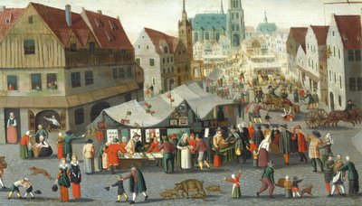 Market Square, av Hendrick van Steenwijck Younger (ca. 1580-1649) av Hendrick van the younger Steenwijck
