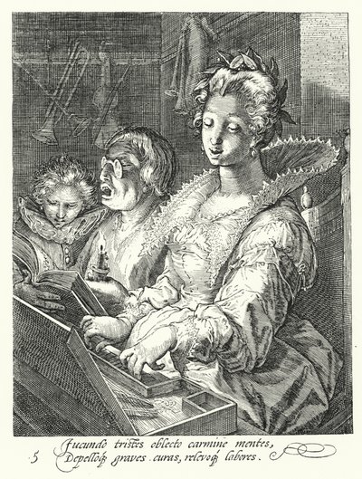 Musikk (gravering) av Hendrik (after) Goltzius