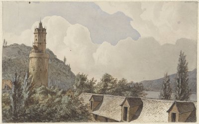 Utsikt over Andernach og Rhinen av Hendrik Abraham Klinkhamer