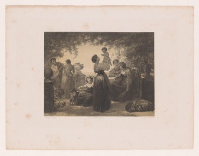 Italienske kvinner ved et bord av Hendrik Adriaan Christiaan Dekker
