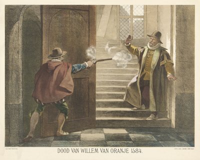 Mordet på Vilhelm av Oransje, 1584 Vilhelm av Oransje død 1584 (tittel på objekt) av Hendrik Albert van Trigt