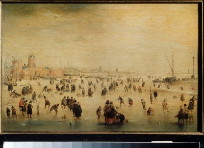 ""Ice Skaters"" (vinterscene) (nederlandsk) Maleri av Hendrick Avercamp (1585-1634) rundt 1615 Moskva, Pushkin Museum of Fine Arts av Hendrik Avercamp