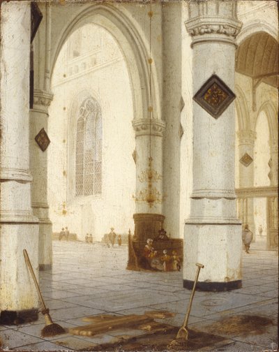 Kirkeinteriør (olje på panel) av Hendrik Cornelisz. van Vliet