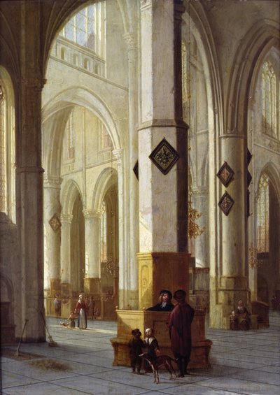 Interiør i St. Bavo-kirken, Haarlem, ca. 1611-12 av Hendrik Cornelisz. van Vliet